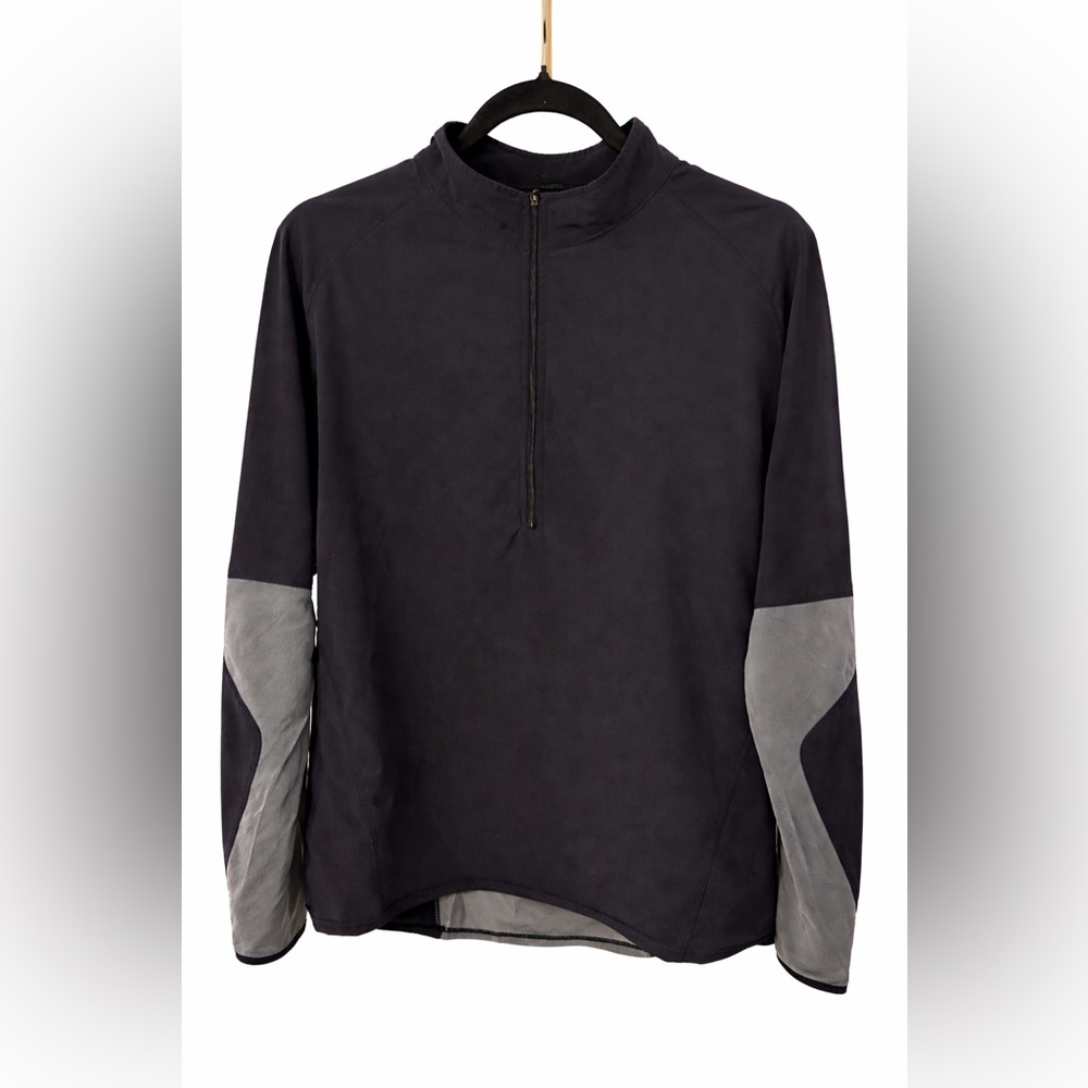 Nike Men’s Quarter Zip Pullover Black Gray Athletic Performance Long Sleeve